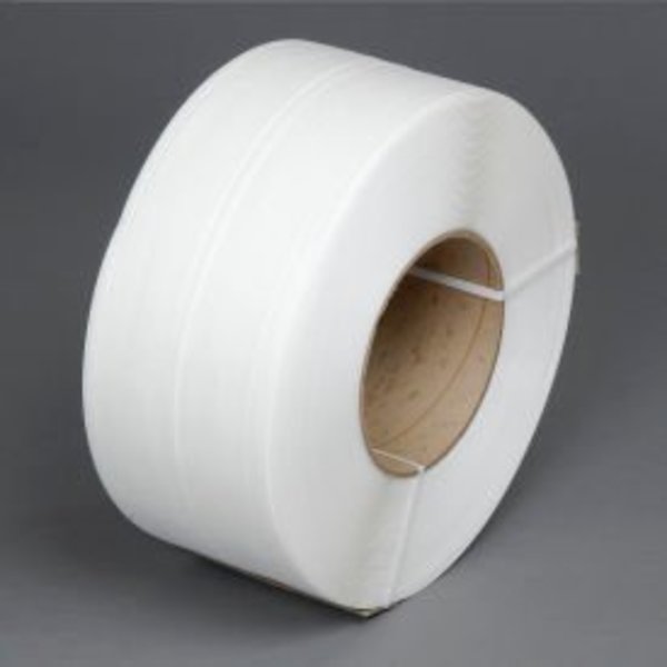 Pac Strapping Products Global Industrial„¢ Machine Grade Strapping, 3/8"W x 12900'L x 0.021" Thick, 8" x 8" Core, White 38M-25-2212